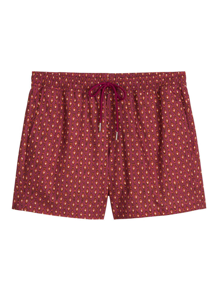 Badehose Woven in raspberry coulis print