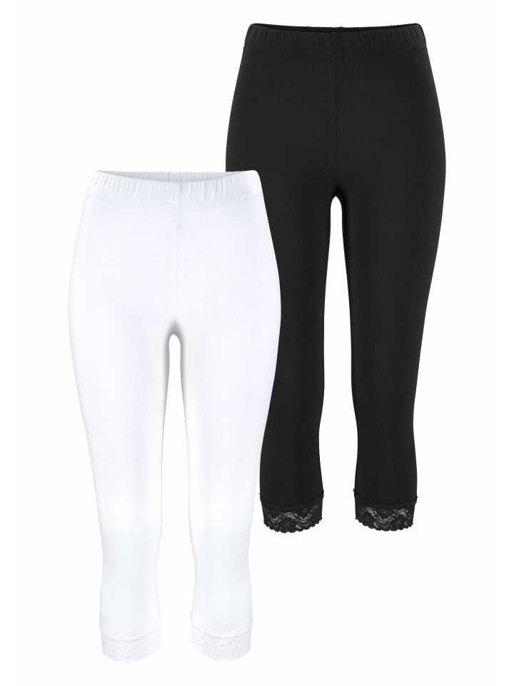 Leggings in schwarz, weiß