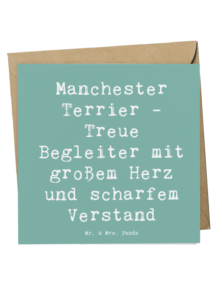 Deluxe Karte Spruch Manchester Terrier Begleite... in Meeresbrise