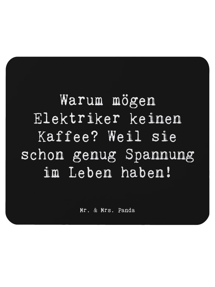 Mauspad Spruch Elektriker Witz mit Spruch in Schwarz