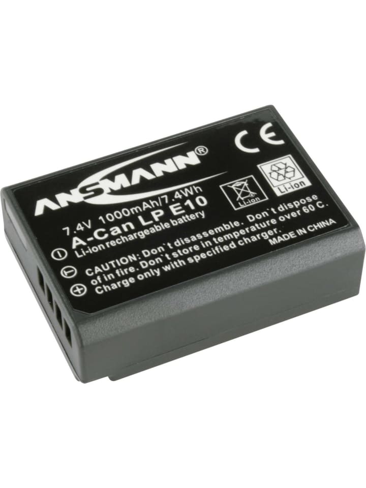 Batterie A-Can LP-E10 in Schwarz