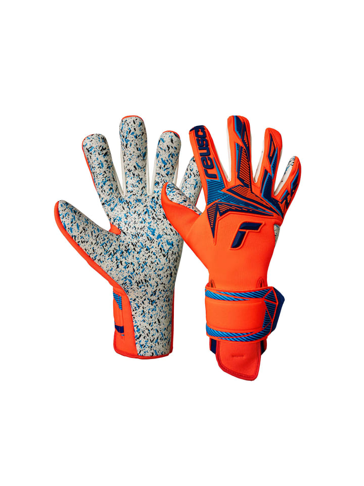 Torwarthandschuhe Attrakt Freegel Fusion in 2290 shocking orange/blue