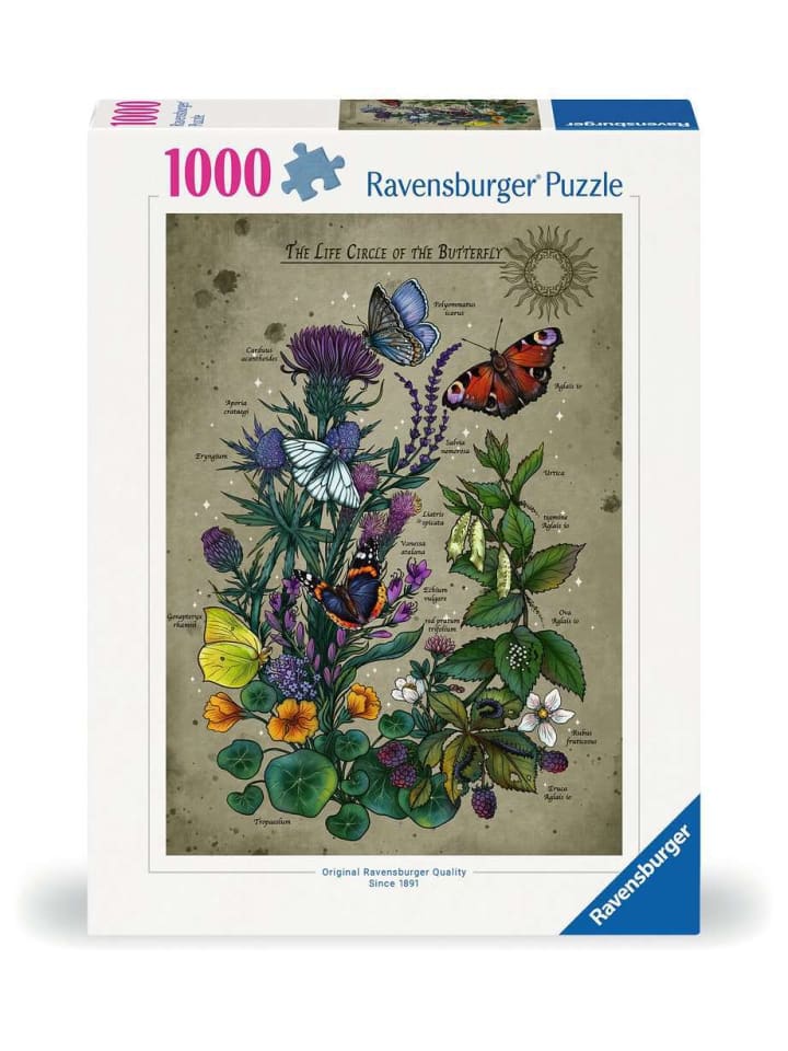 Ravensburger Puzzle 1.000 Teile Lebenskreis eines Schmetterlings in bunt