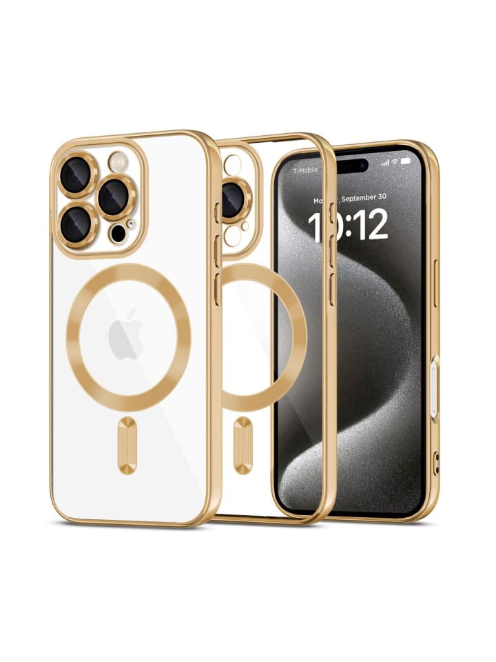 Tech Protect Hülle Gold mit Magnetring iPhone 16 Pro in Gelb