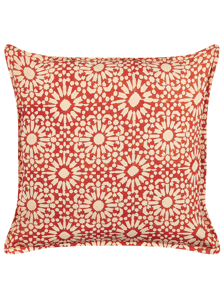 Dekokissen CEIBA in Rot/Beige - (W) 45 x (H) 10 x (L) 45 cm