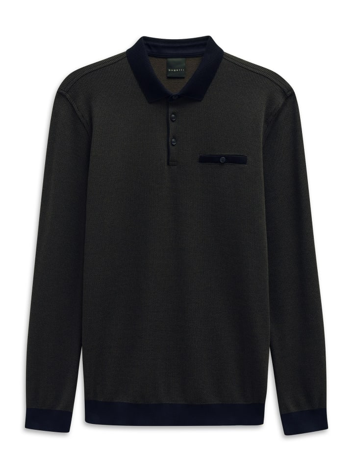 Polo Shirt Langarm in 90-braun