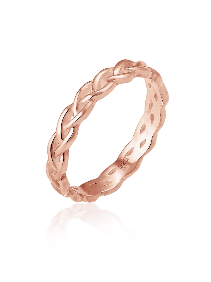Ring 925 Sterling Silber Knoten, Twisted in Rosegold