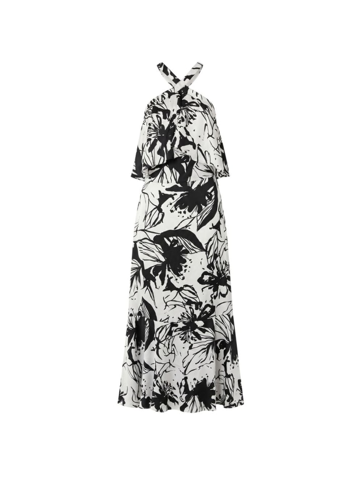 Schwarz Polyester Damen Kleid
