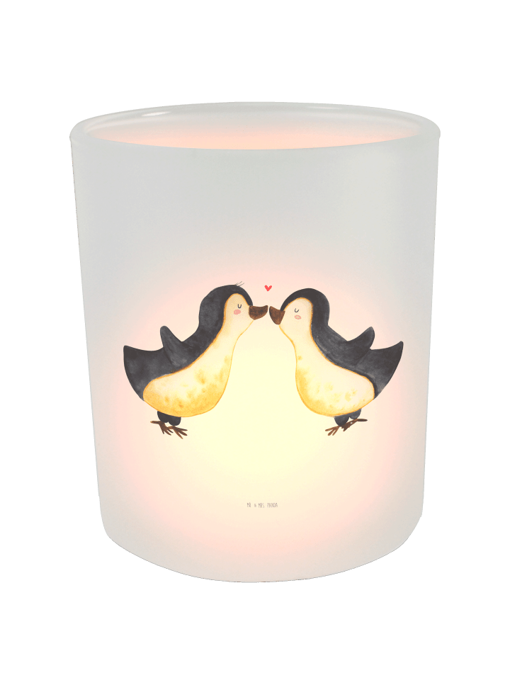 Windlicht Pinguin Liebe ohne Spruch in Transparent