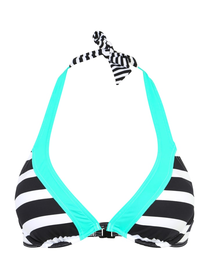 Bügel-Bikini-Top in schwarz-weiß
