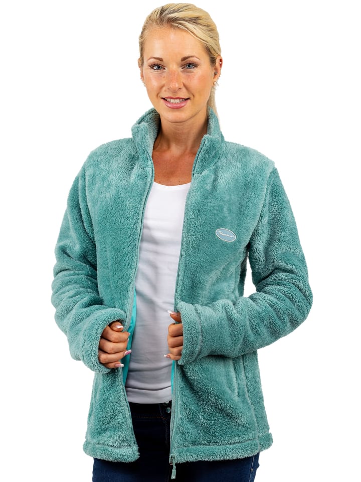 Damen Regular Fit Fleecejacke Kuschelig in Old Green