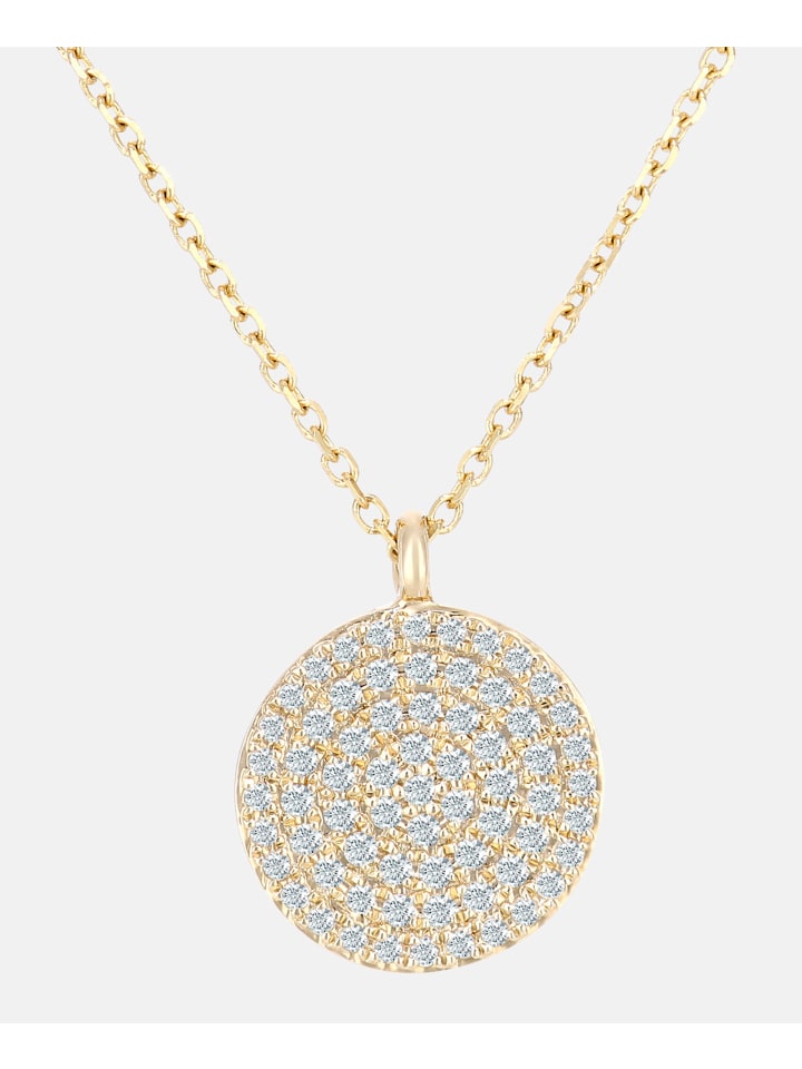 Halskette mit Anhänger aus 375 Gelbgold mit Diamant