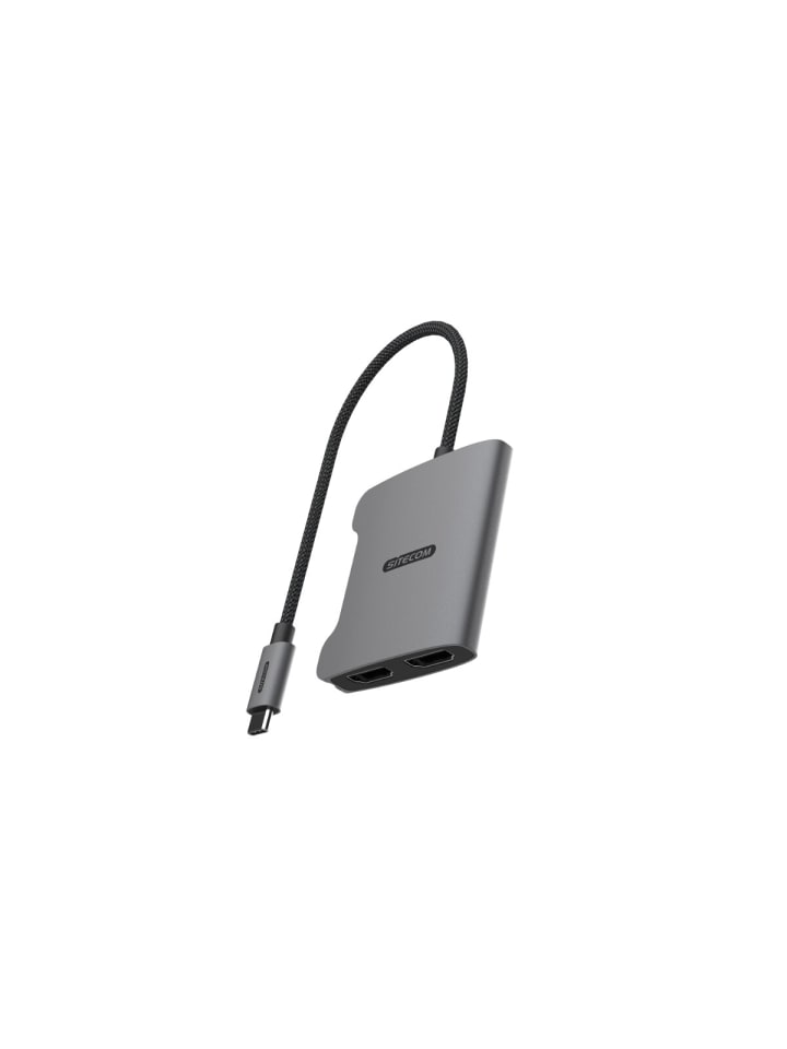 USB-C-zu-Dual-HDMI-Adapter (2× HDMI 2.0, 4K 60?Hz, 30?cm Kabel) in Schwarz