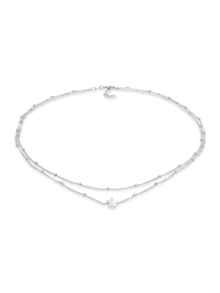 Halskette 925 Sterling Silber Sterne, Stern in Silber