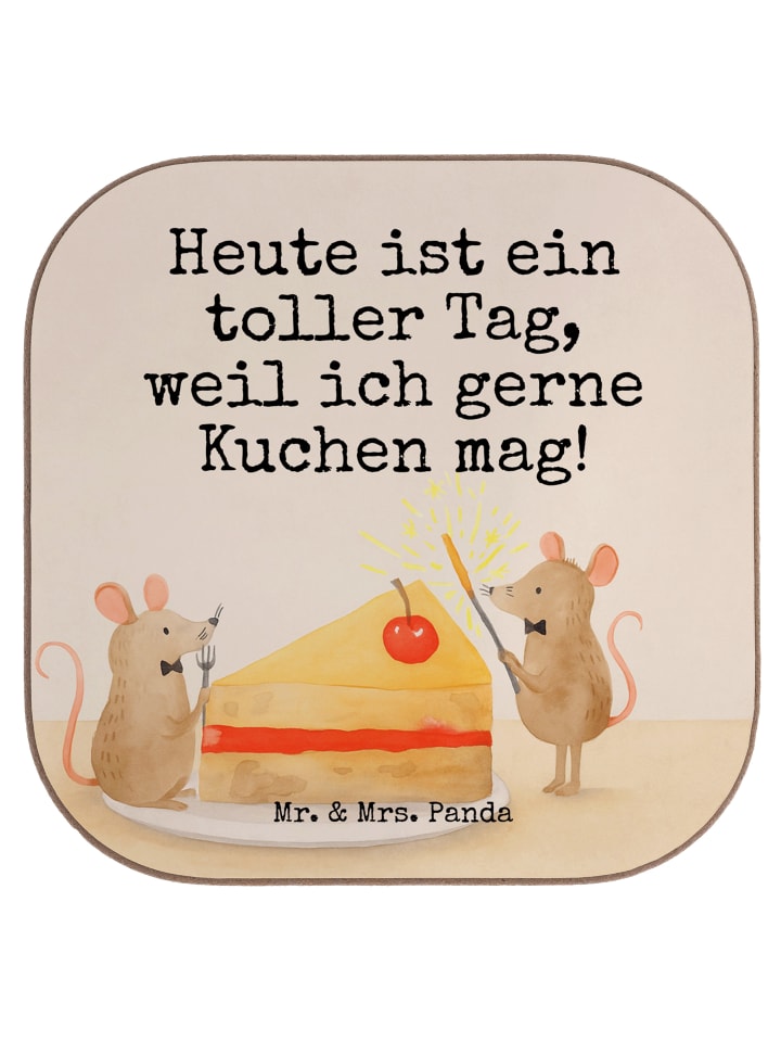Tischuntersetzer Mäuse Kuchen Design mit Spruch in Weiß