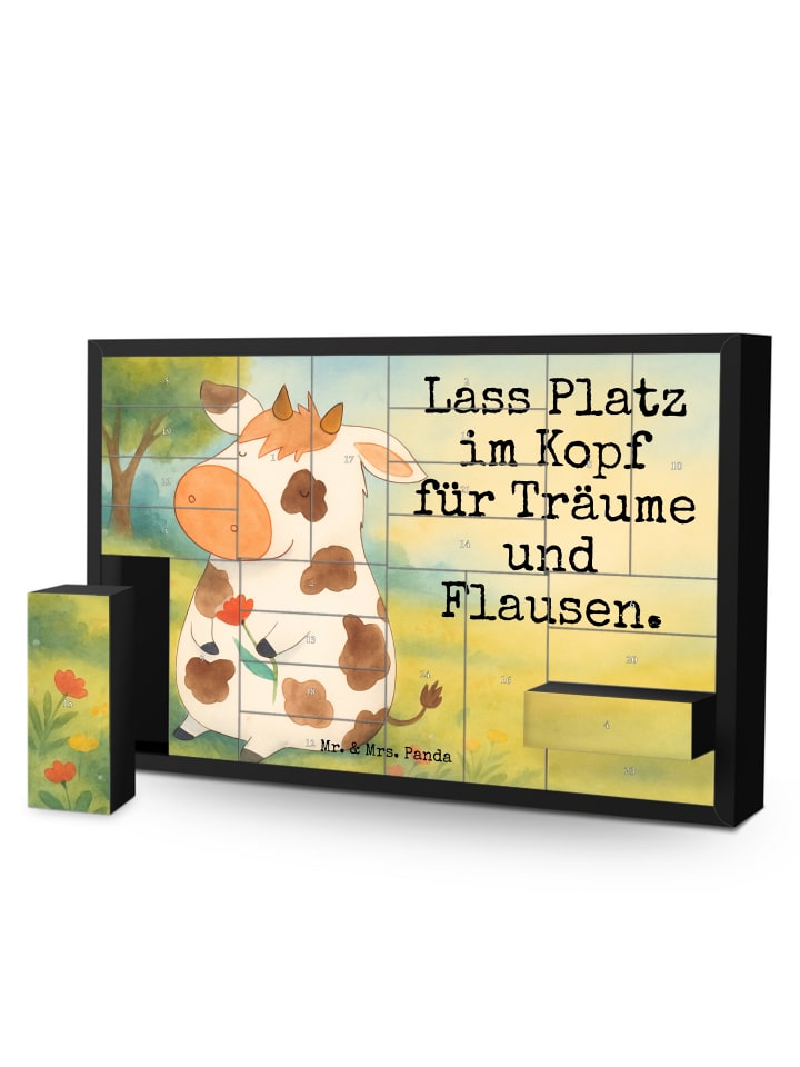 Adventskalender Kuh Design mit Spruch in Weiß
