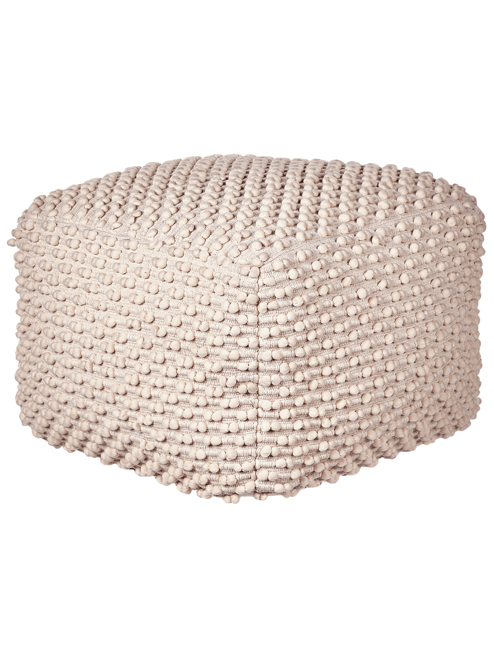 Pouf KINGRI in Beige - (W) 50 x (H) 35 x (L) 50 cm