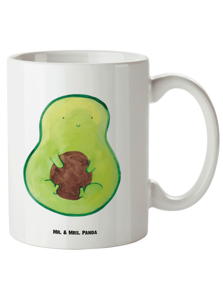 Kaffeetasse Avocado Kern ohne Spruch in Weiß