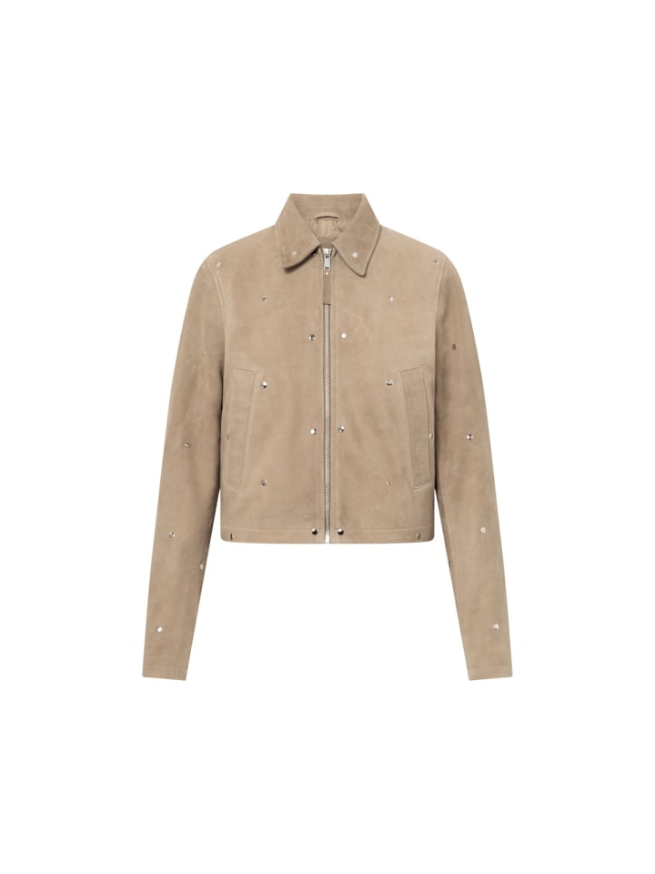 Lederjacke Hallie Stud in beige