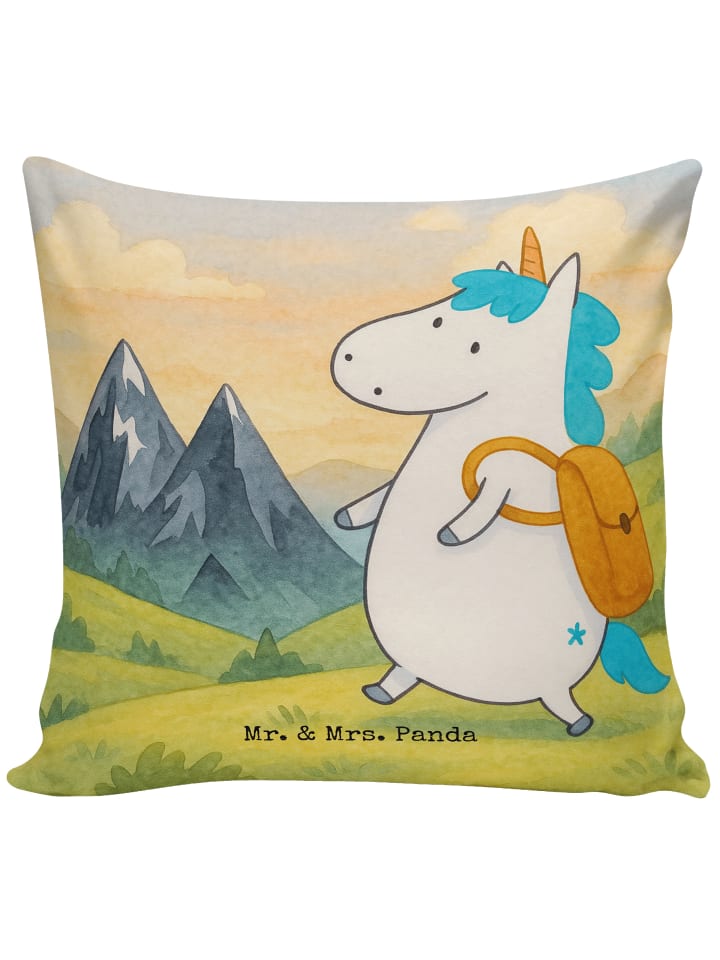Kissen Einhorn Bergsteiger Design ohne Spruch in Weiß