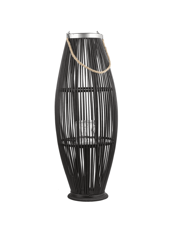 Laterne TAHITI in Schwarz - (W) 32 x (H) 84 x (L) 32 cm