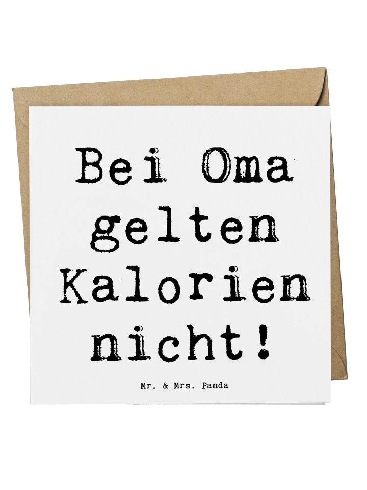 Klappkarte Spruch Oma Kalorien mit Spruch in Weiß