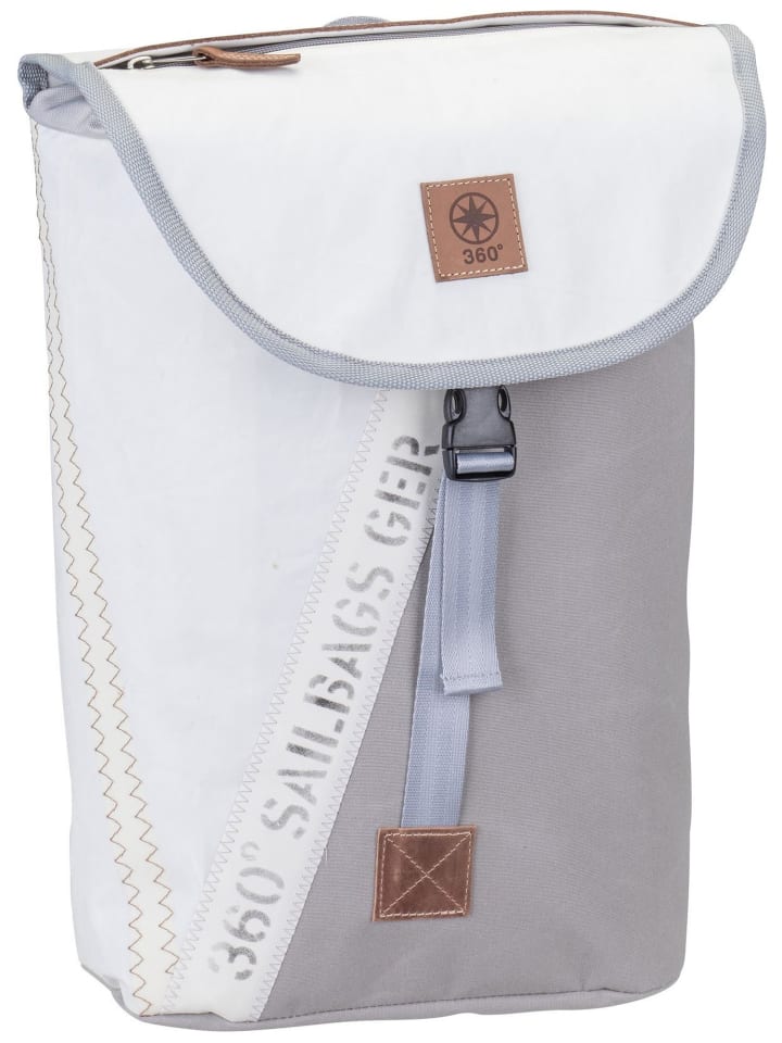 Rucksack Landgang Mini in Stencil-Weiß/Grau