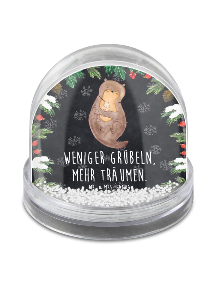 Schneedom Otter Muschel mit Spruch in Kreidetafel
