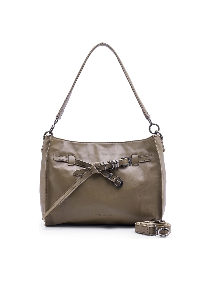 Belted With Love Schultertasche Leder 29.5 cm grey khaki