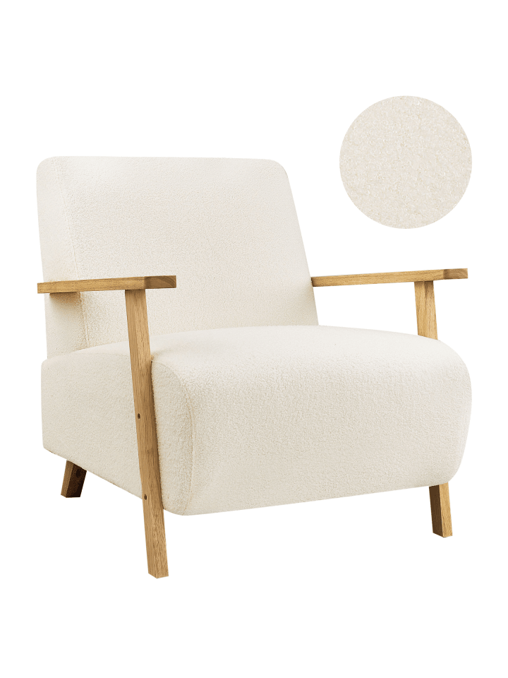 Sessel LESJA in Beige/Braun - (W) 77 x (H) 79 x (L) 90 cm