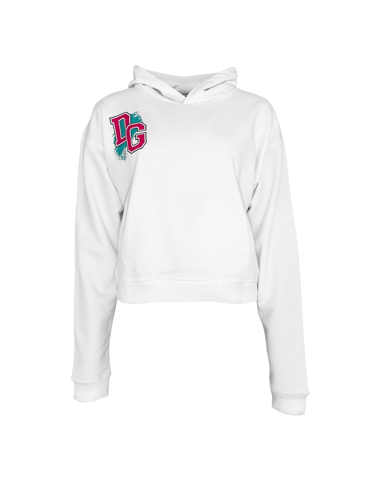 Smiley Hoodie Weiß Blau