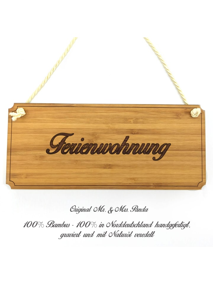 Holzschild Ferienwohnung mit Spruch in Keine Angabe