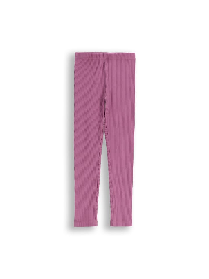 Gerippte Leggings mit langem Hosenbein in violett