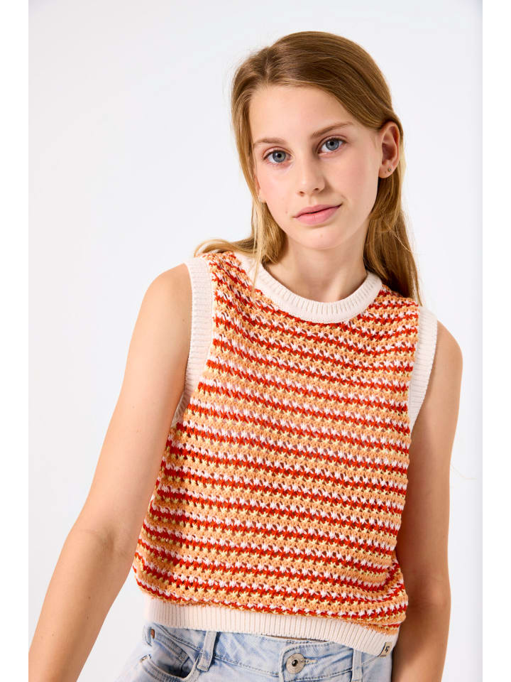 Strickpullunder Chevron-Muster in off white