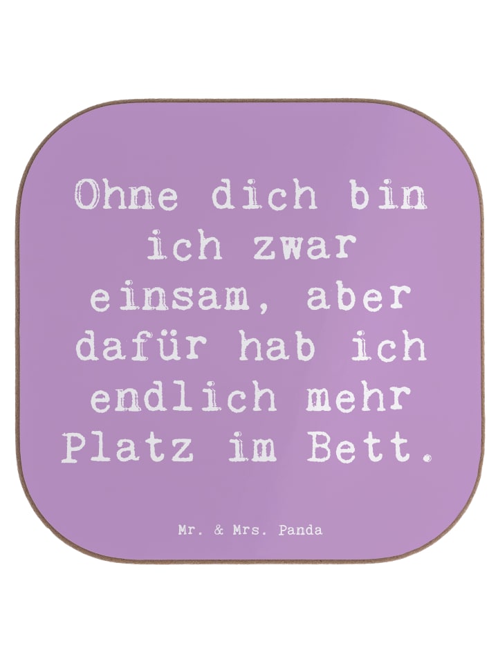 Bierdeckel Spruch Liebeskummer Platz im Bett mi... in Lavendeltraum
