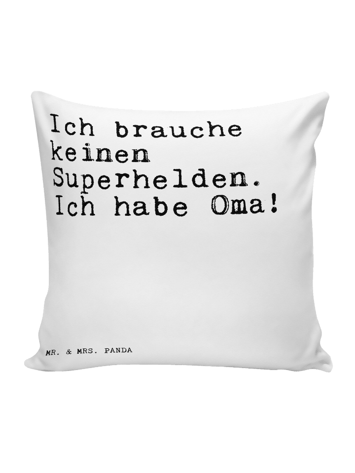 Kissen Ich brauche keinen Superhelden.... mit S... in Weiß