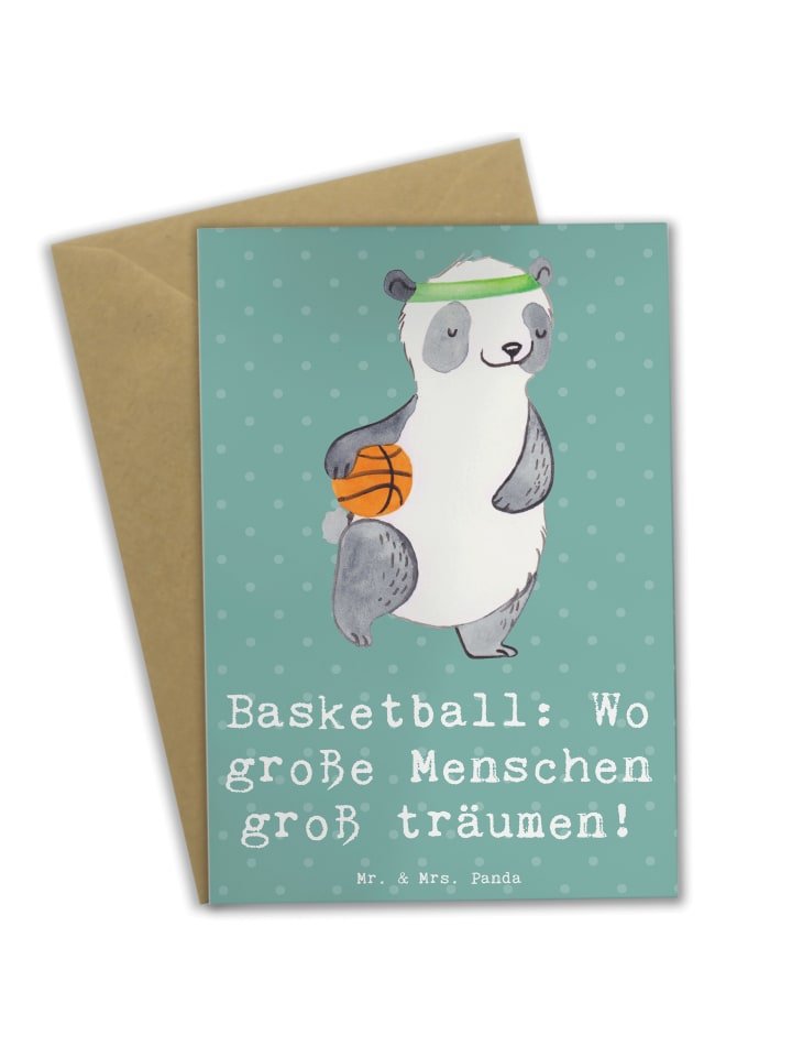 Grußkarte Basketball Träume mit Spruch in Meeresbrise