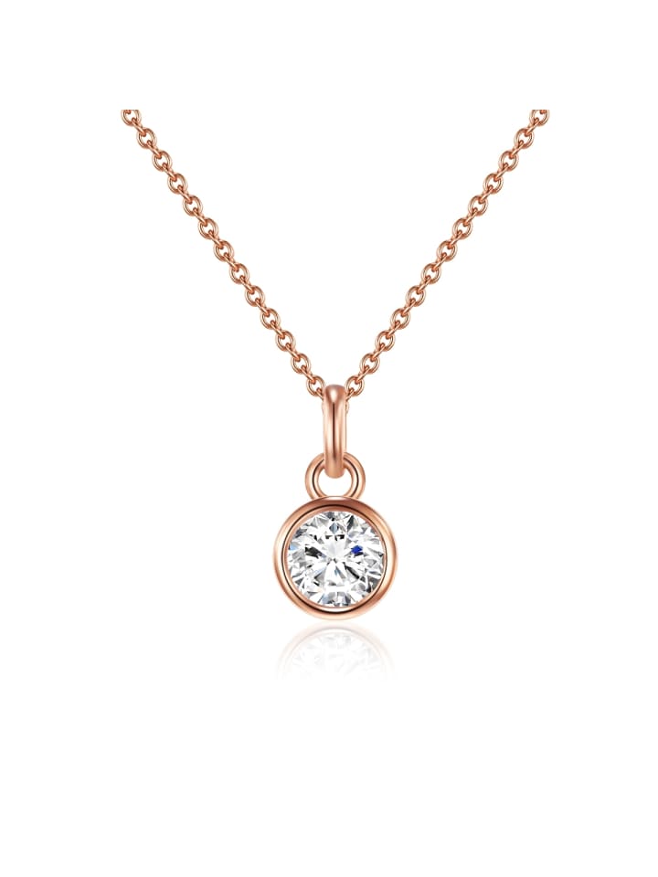 Halskette aus Sterling Silber mit Zirkonia in roségold