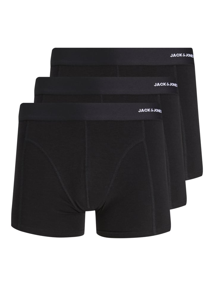 3-er Pack Boxershorts Set Retroshorts Unterwäsche JACBASIC in Schwarz-3