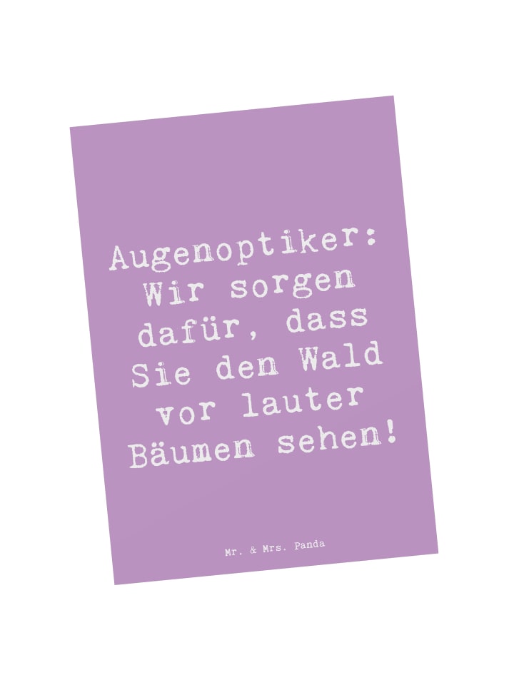 Grußkarte Spruch Augenoptiker Klarblick mit Spruch in Lavendeltraum