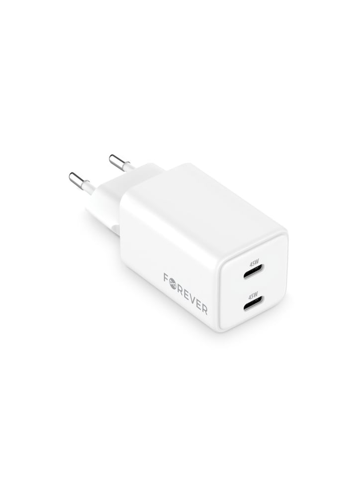 Forever TC-08-45CC GaN PD Ladegerät 2x USB-C 45W weiß