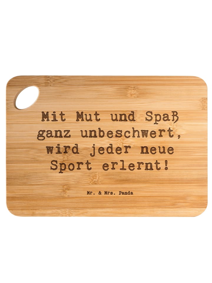 Schneidebrett Spruch Neue Sportart versuchen mi... in Braun