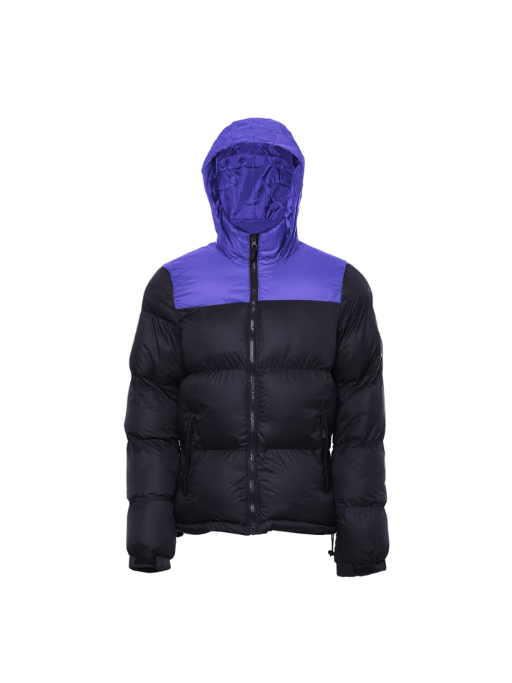 Herren Wattierte Steppjacke in Schwarz Kobalt