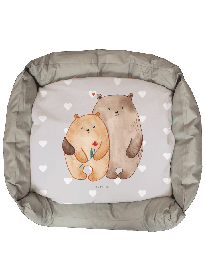 Katzenbett Bären Liebe ohne Spruch in Grau Pastell