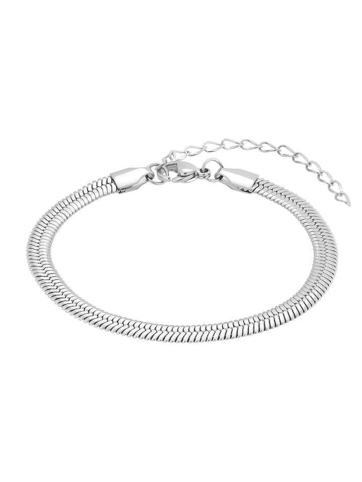 Armband Emilian schwarz farben in silberfarben poliert