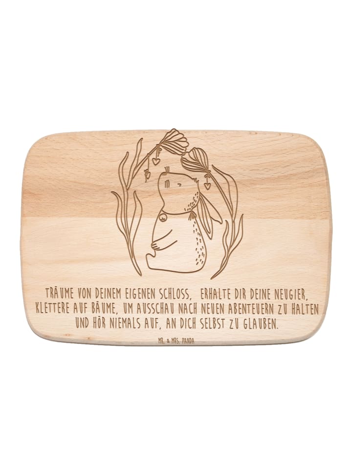 Holzbrett Hase Blume mit Spruch in Transparent