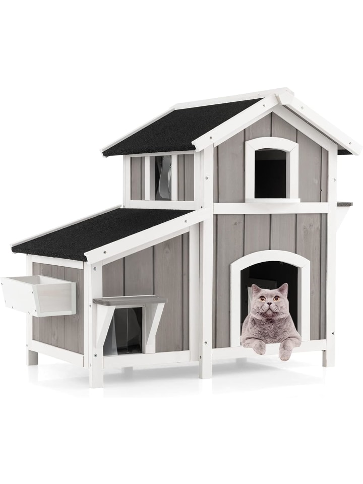 Katzenhaus Outdoor in Grau