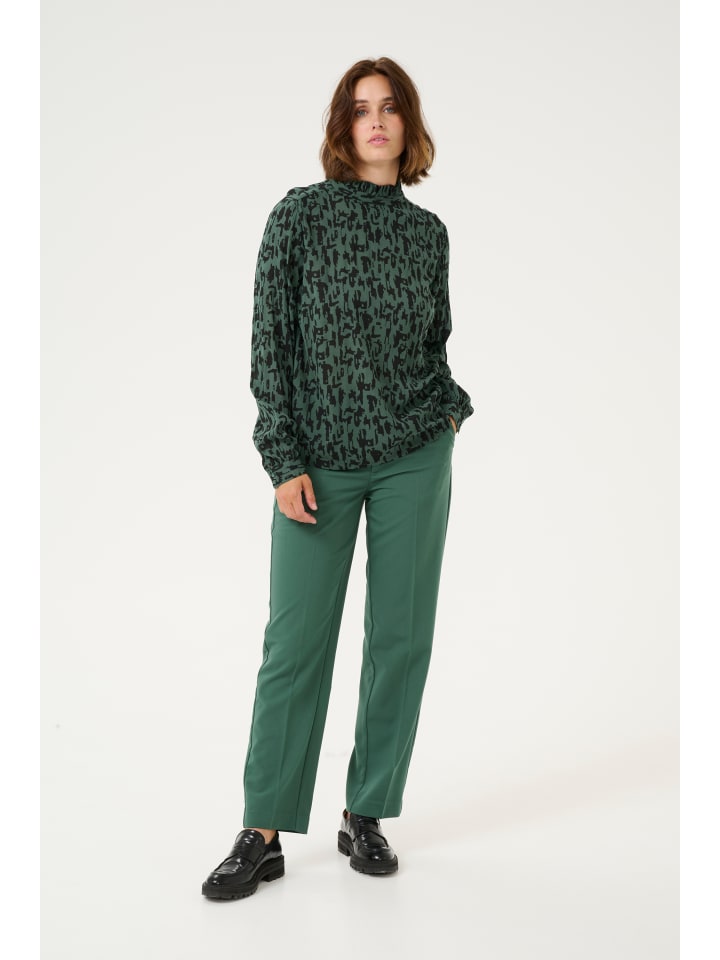Bluse langarm KAluna Regular fit in Green/Black Graphic Print