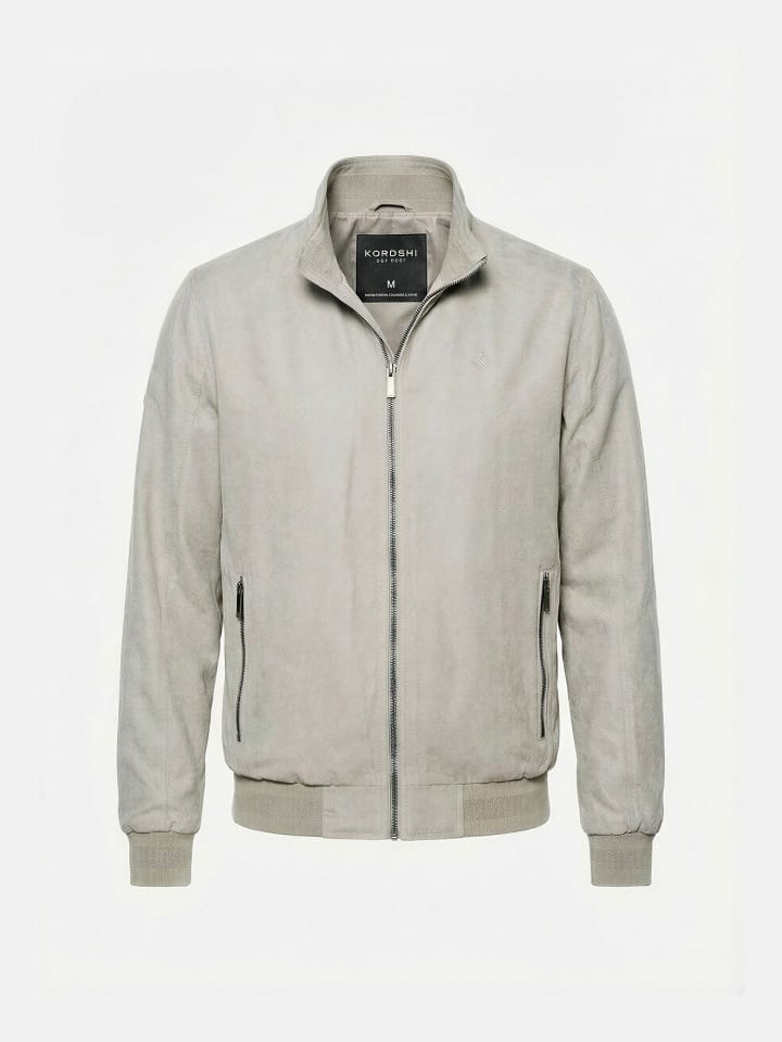 Leichte kurze Kunstlederjacke in grau