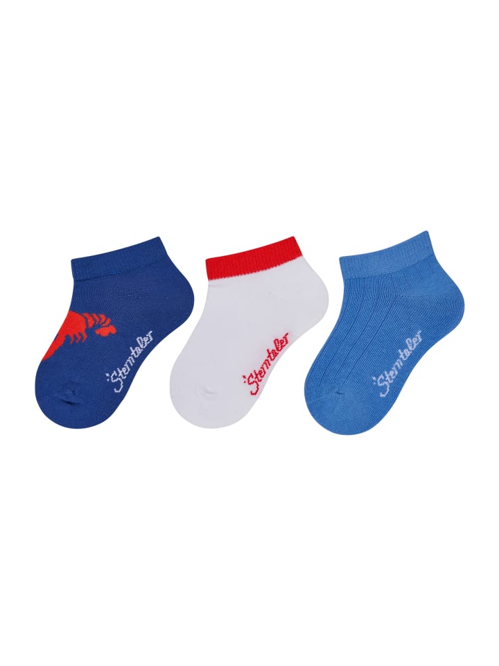 Sneaker Socken 3er-Pack Krebs in bläulich